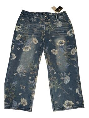 NWT Flamingals Floral Jeans 3X